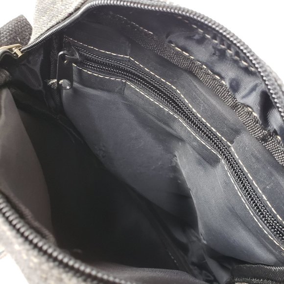 Vintage 90s Canvas Crossbody Bag Red Star Gray - Picture 9 of 13